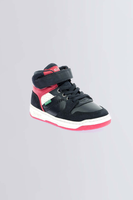 Kickado - Sneakers hautes marine et rouge pour fille et garçon de la marque Kickers  - Kids & Co © Officiel Kickado - Sneakers hautes marine et rouge pour fille et garçon de la marque Kickers  - Kids & Co © Officiel