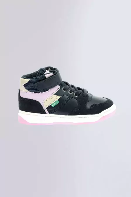 Kickado - Sneakers hautes marine et rose pour fille et garçon de la marque Kickers  - Kids & Co © Officiel
