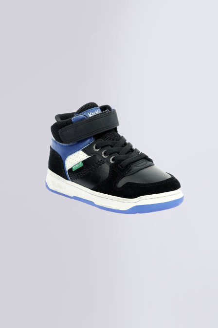 Kickado - Sneakers hautes noir et bleu pour fille et garçon de la marque Kickers  - Kids & Co © Officiel Kickado - Sneakers hautes noir et bleu pour fille et garçon de la marque Kickers  - Kids & Co © Officiel