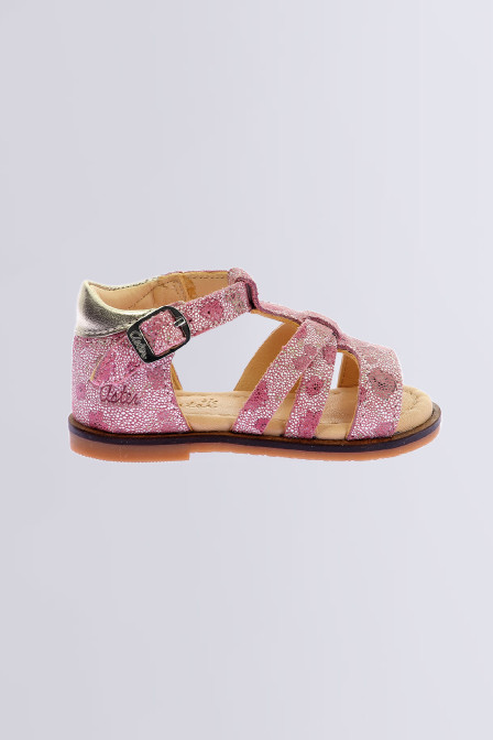 Nahine - Sandales rose à fleurs pour fille de la marque Aster  - Kids & Co © Officiel