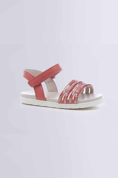 Sandales pour fille Loveme rouge corail - chaussures pour enfant de la marque Mod 8 - Kids and Co