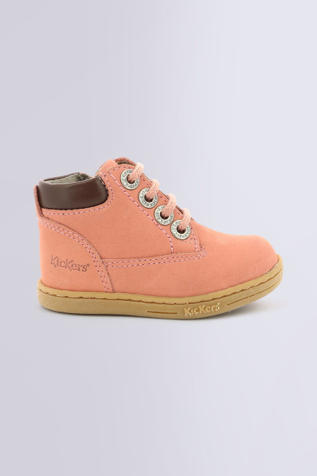 Tackland - Bottillons rose clair pour fille et garçon de la marque Kickers  - Kids & Co © Officiel