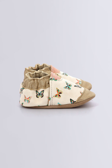 Crazybutterfly - Chaussons blanc et argent pour fille de la marque Robeez  - Kids & Co © Officiel