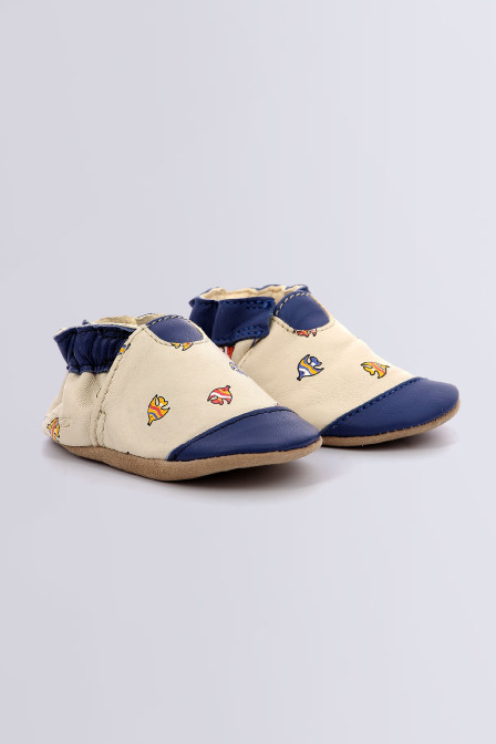 Neonfish - Chaussons beige clair et bleu pour garçon de la marque Robeez  - Kids & Co © Officiel Neonfish - Chaussons beige clair et bleu pour garçon de la marque Robeez  - Kids & Co © Officiel