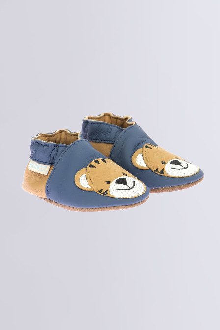 Tigroo - Chaussons bleu et camel pour garçon de la marque Robeez  - Kids & Co © Officiel Tigroo - Chaussons bleu et camel pour garçon de la marque Robeez  - Kids & Co © Officiel